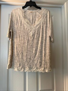 Soma Cool Nights Lace-Trim V-Neck PJ Top